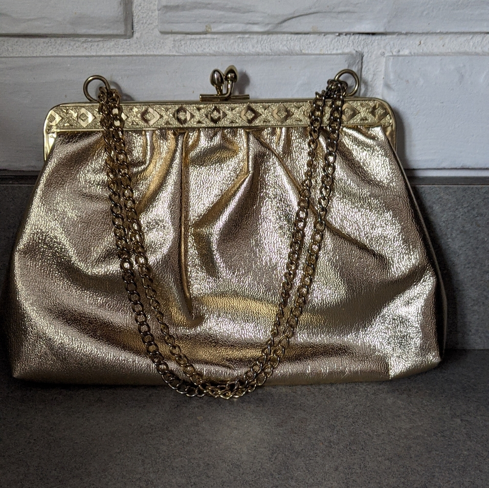 SOLD Vintage Gold Evening Handbag Purse